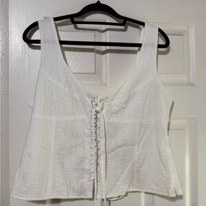 White Sleeveless Women's Corset Top